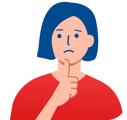 不安を感じている人物のイラスト